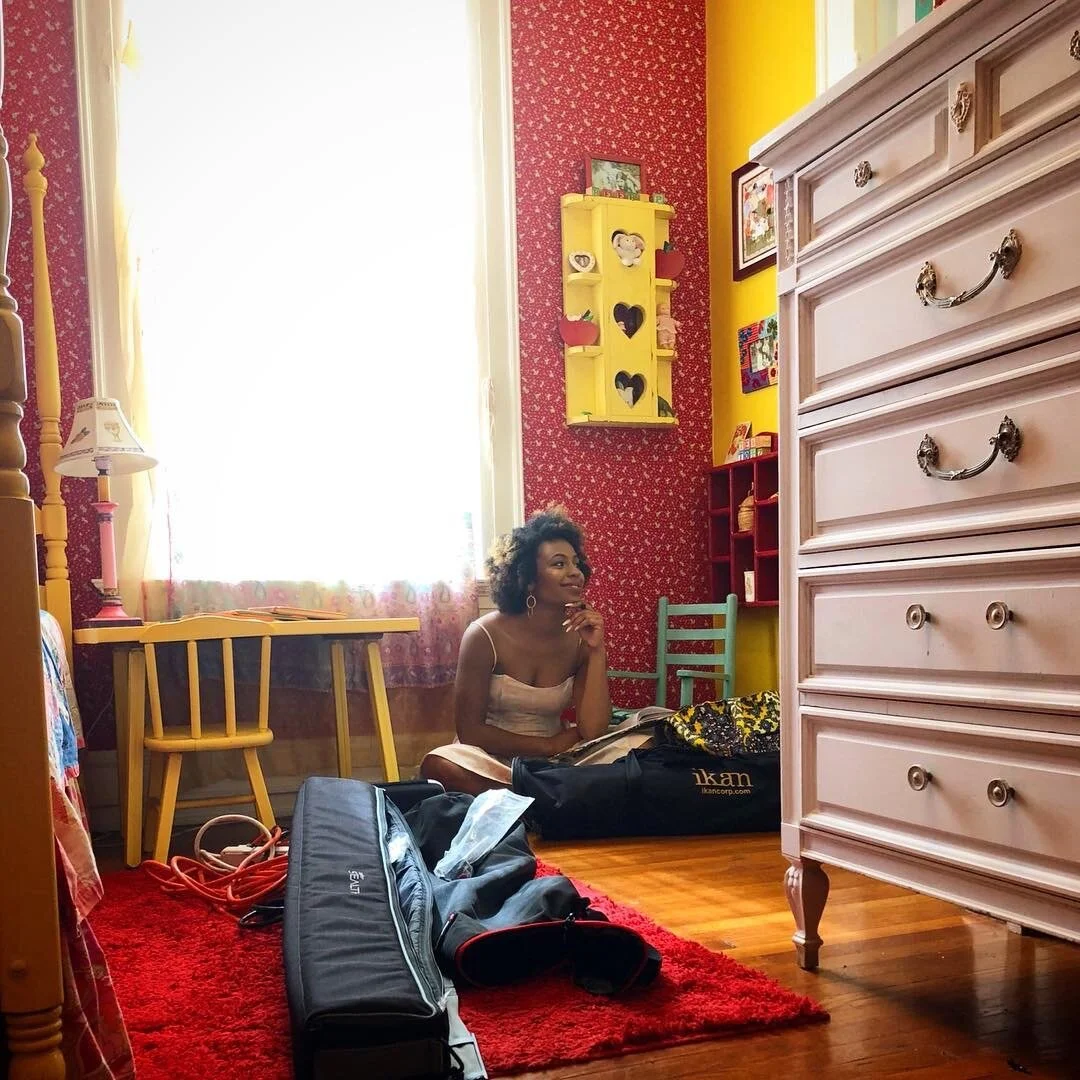  Alahna on set of Georgia Detours writing her stand up on the floor of the Allman Brother’s Big House. 