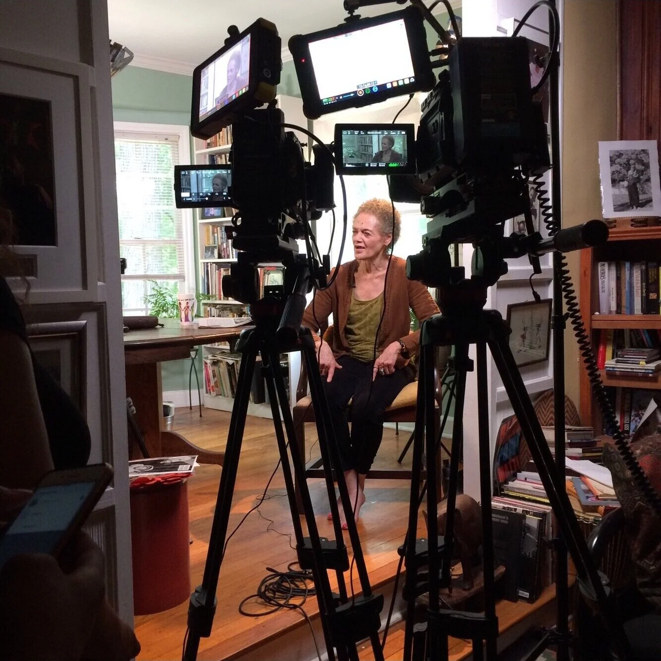  Kathleen Cleaver on set of  A Right to Freedom.  