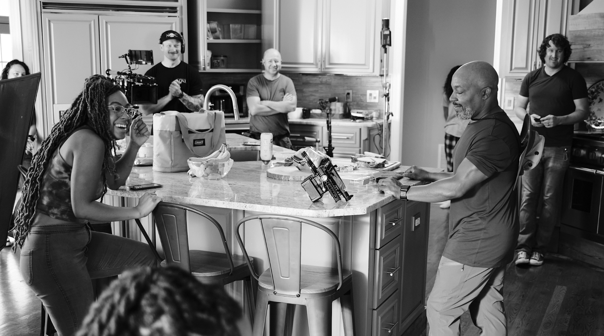  On set of upcoming short film "The Chasm" 