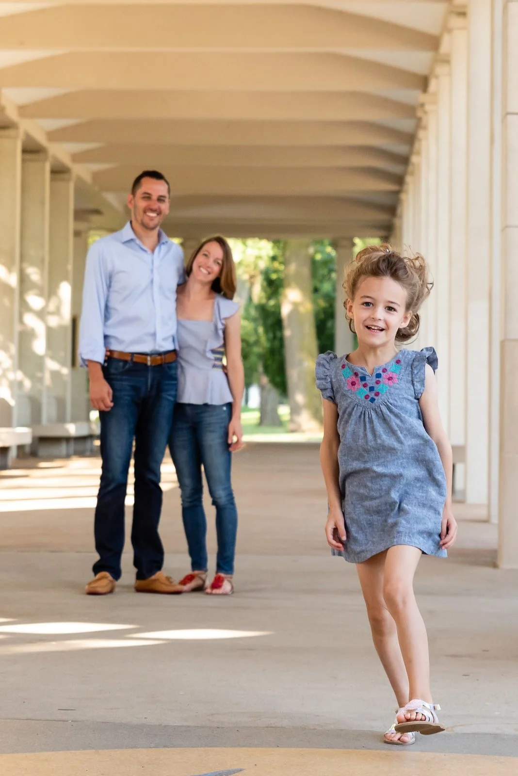 girl skipping at Muny  St. Louis Family Photography sarahrowlandphotography.com