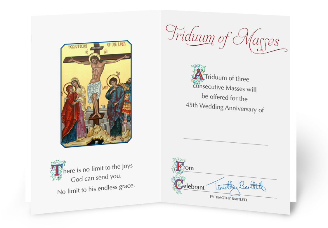 Triduum Mass Offering with Mass Card
