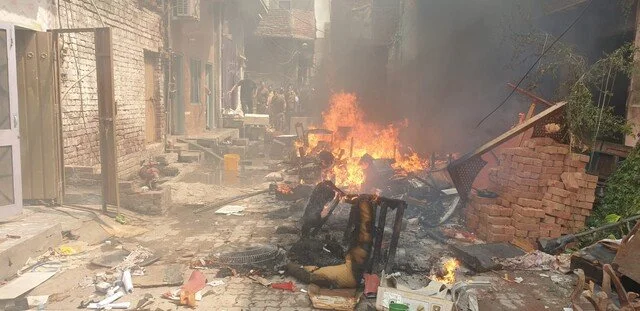 Destruction on the street