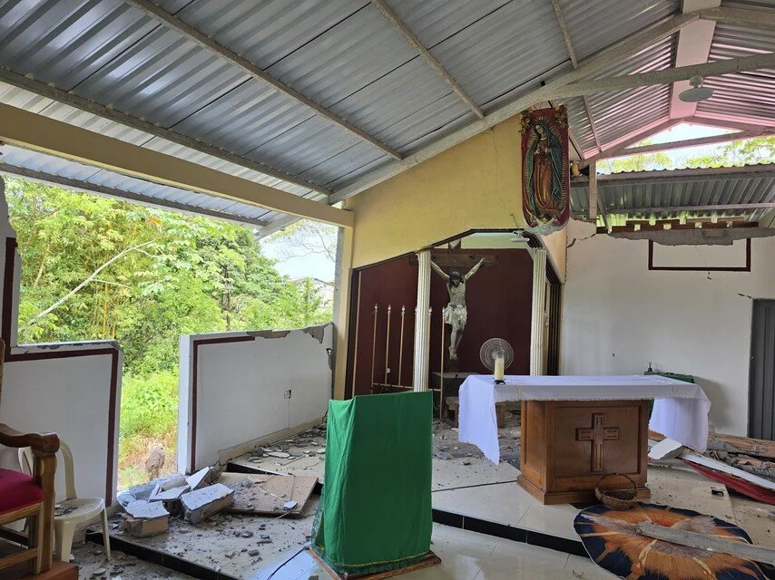  Damage caused by the August 10 earthquake in Colombia. The parish church and rectory of Our Lady of Guadalupe in Quibdó, Chocó, courtesy of Father Francisco Junior Moreno Murillo, parish priest 