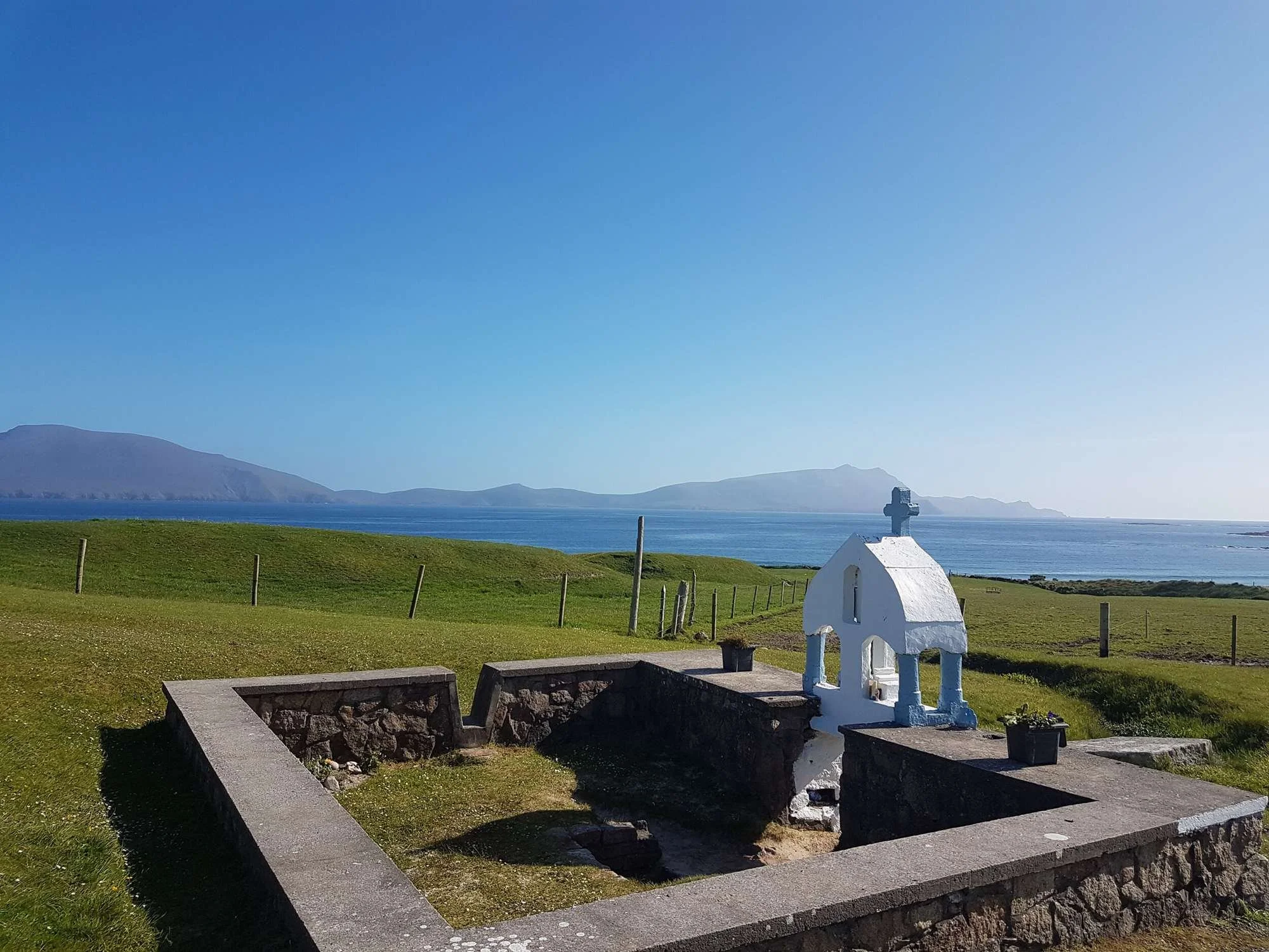 St Deirbhile’s Well and coastal landscape in Erris, County Mayo