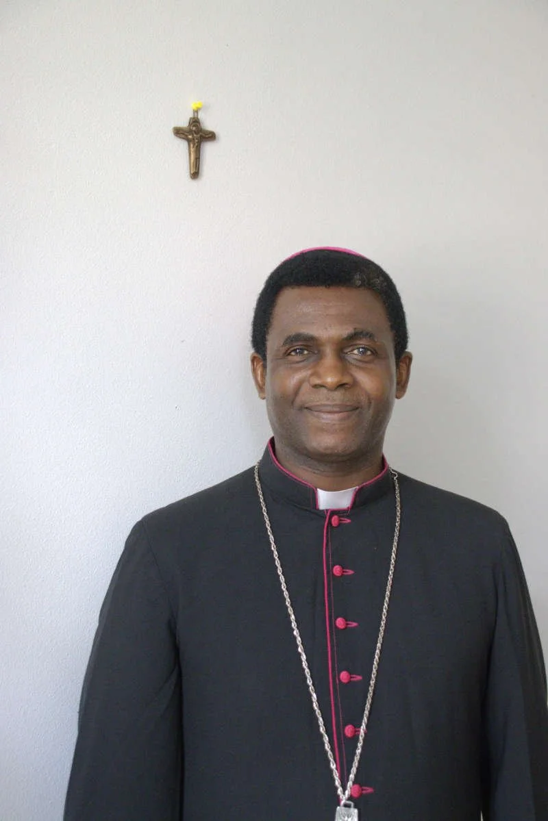 Bishop-elect Gerald Mamman Musa standing for a photo at ACN headquarters