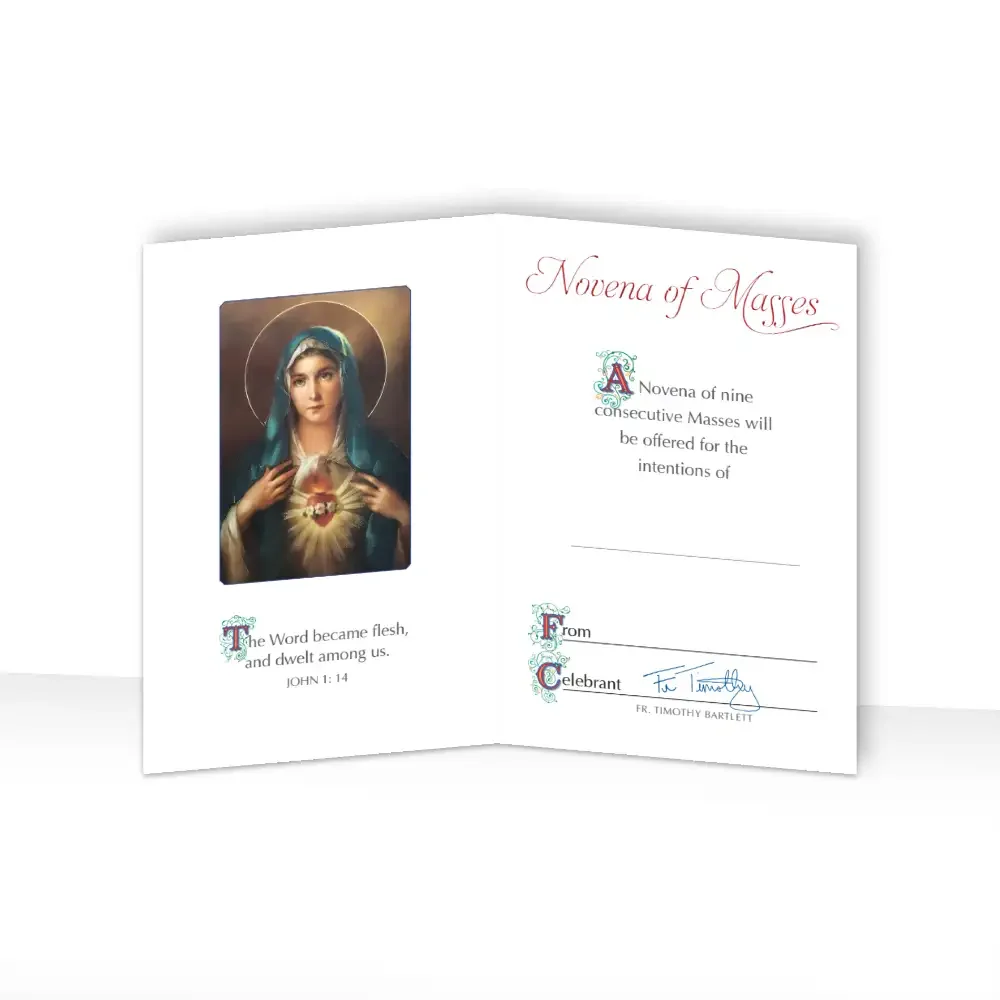 Novena Mass Offering with Mass Card