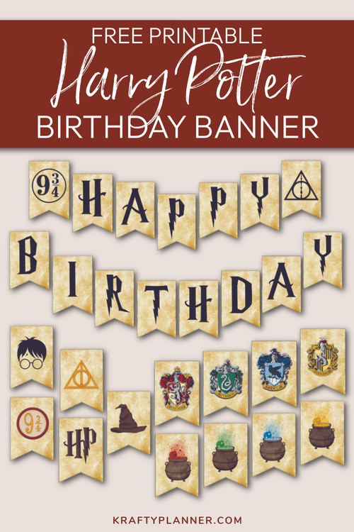 Free Printable Harry Potter Birthday Banner — Krafty Planner