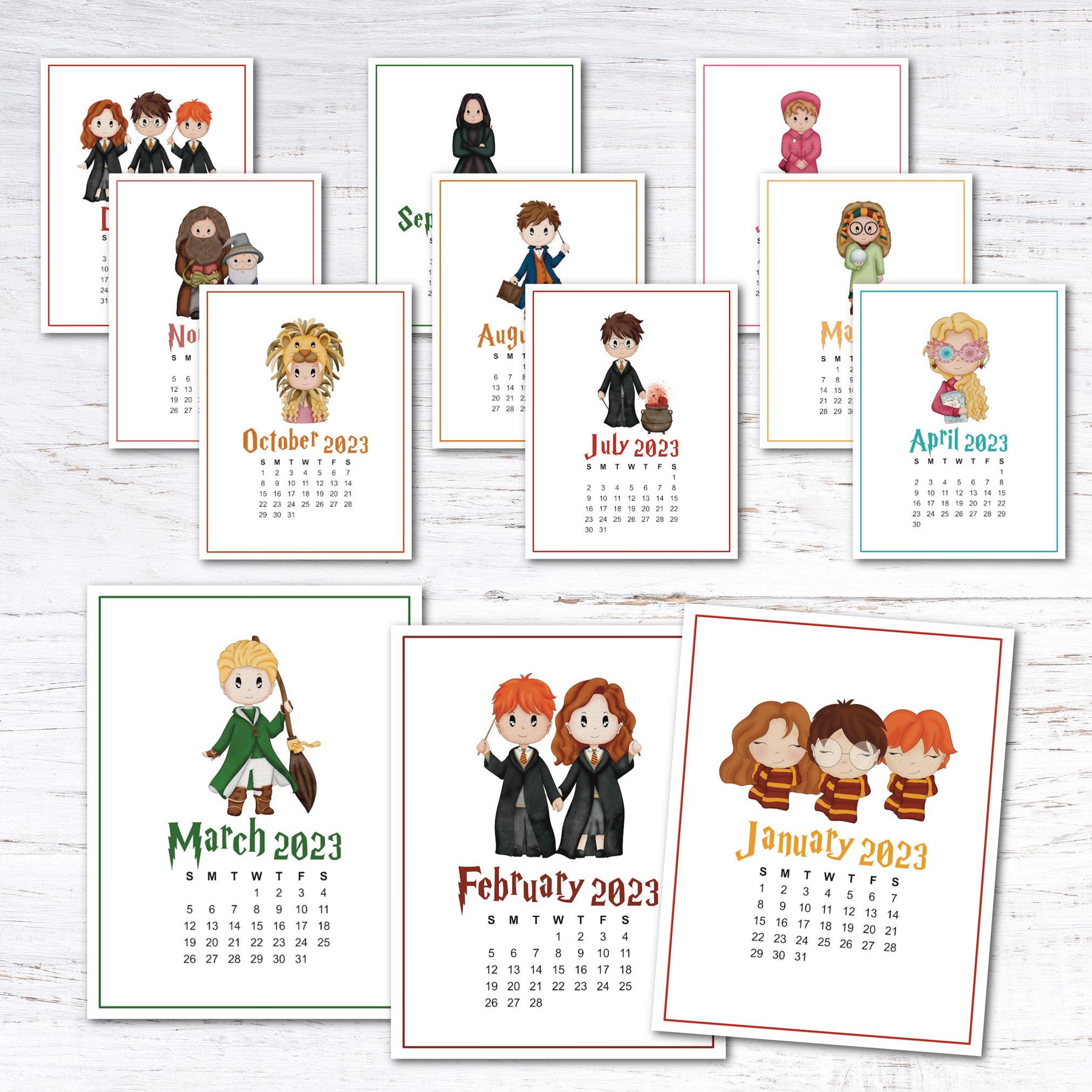 Free Printable Harry Potter 2023 Calendar