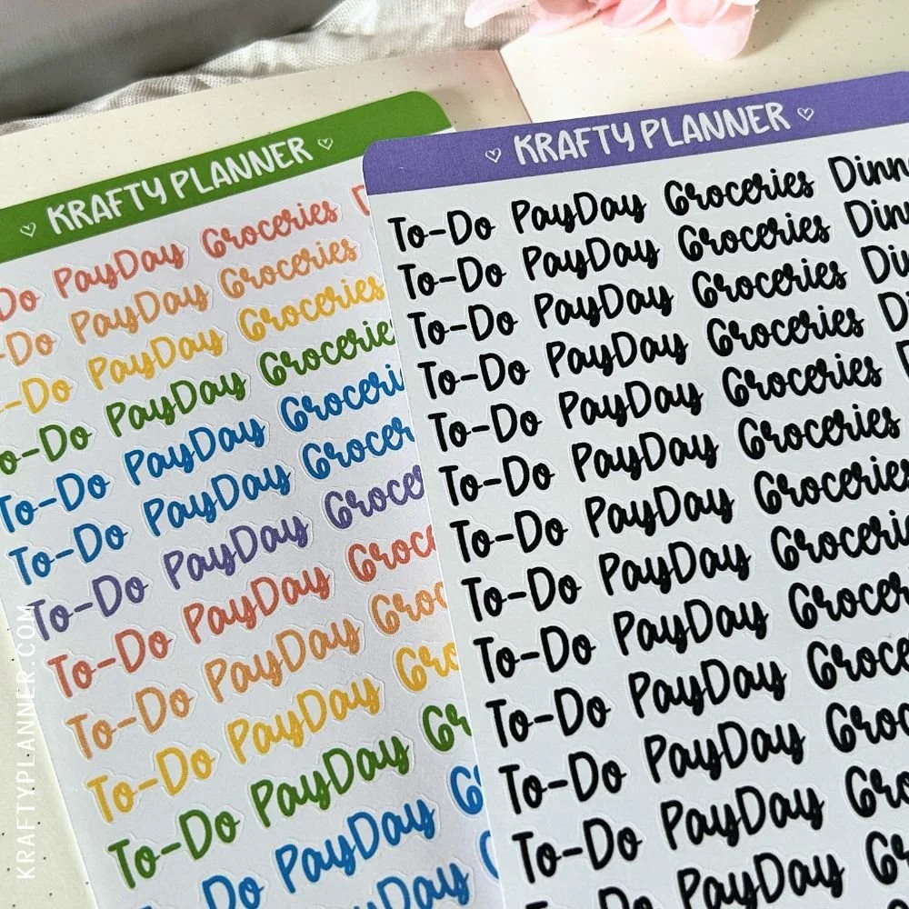 Functional Planner Stickers | To Do, Pay Day & Grocery Labels