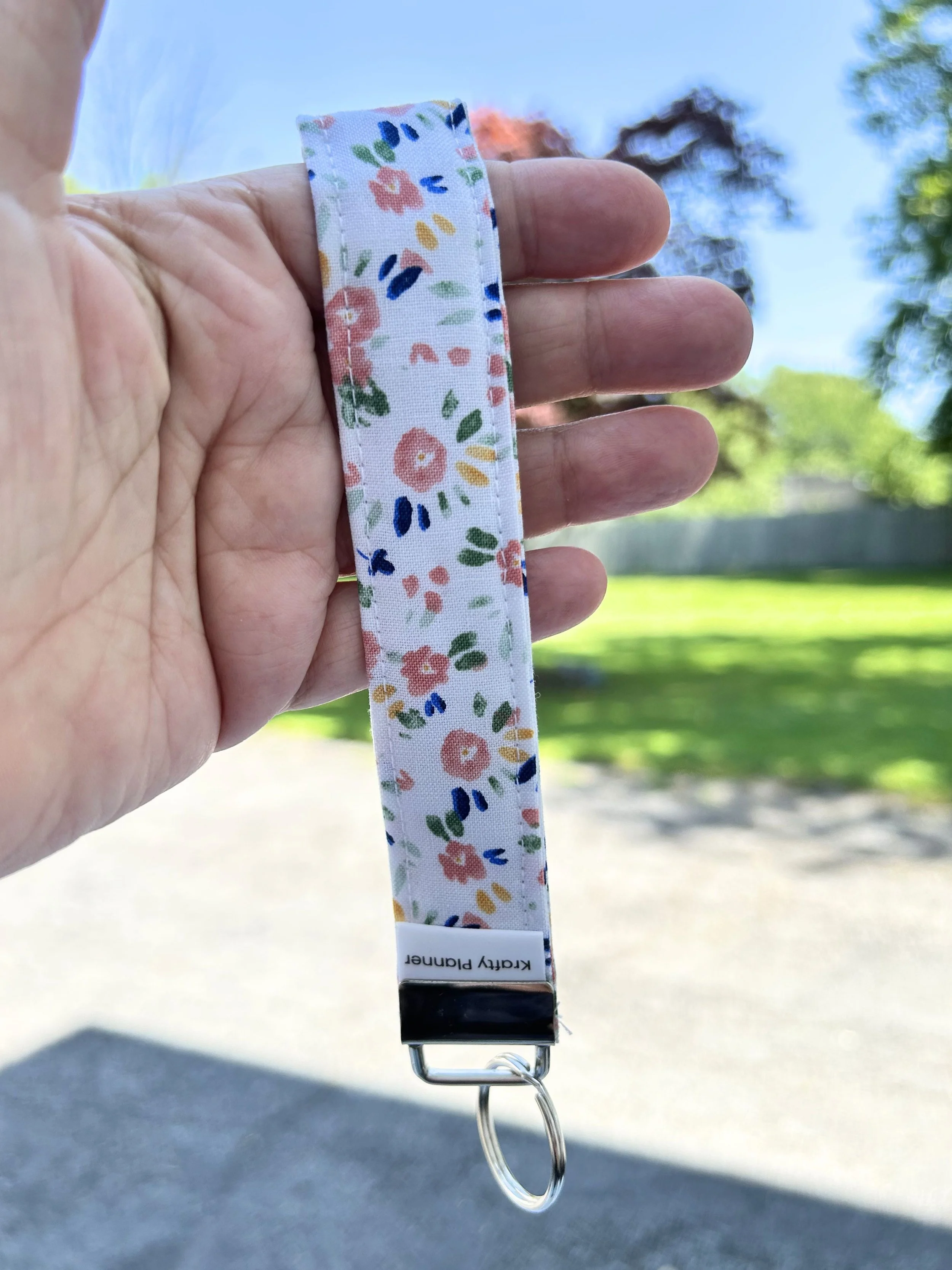 Peach Blossom Wristlet | Handmade Fabric Strap