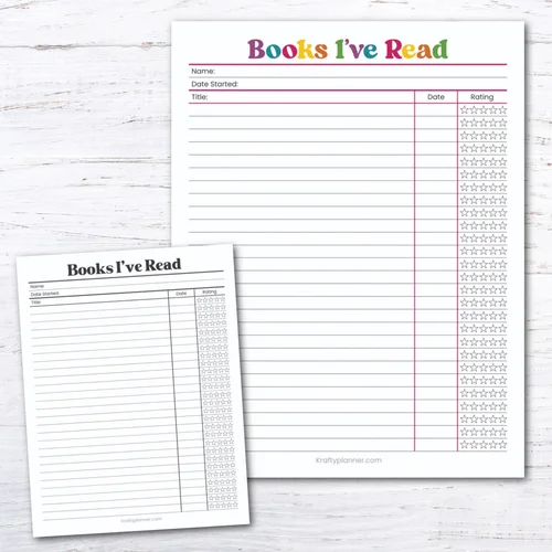 Free Printable Books I've Read Tracker — Krafty Planner