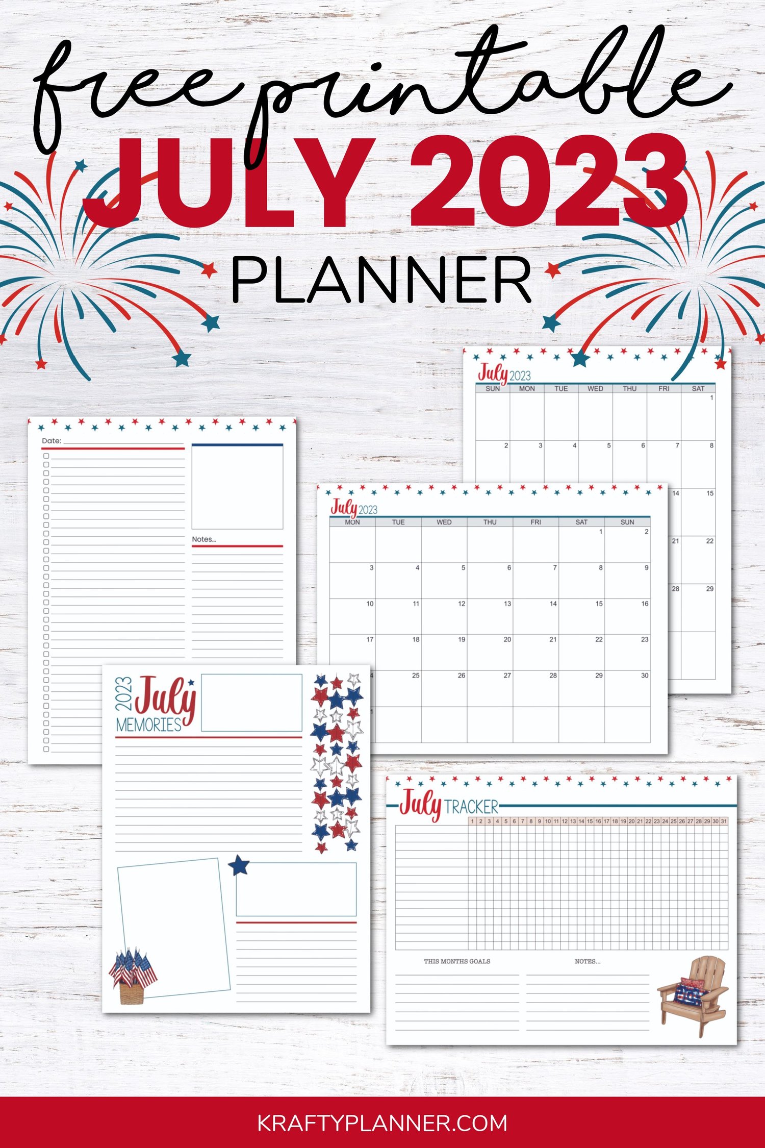Free Printable July 2023 Planning Pages — Krafty Planner