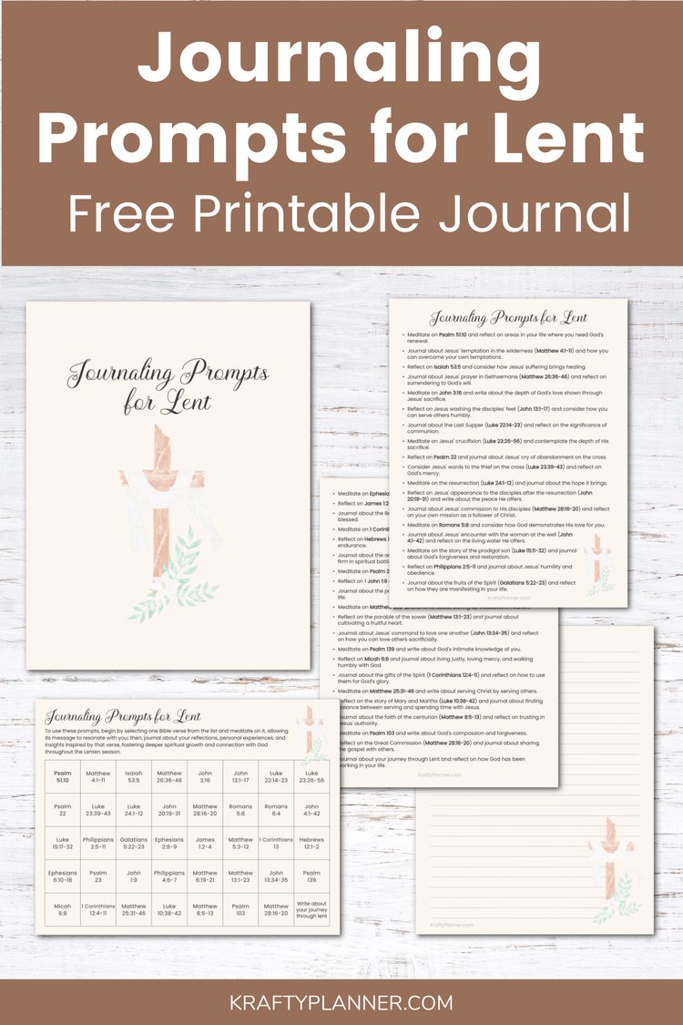 40 Journaling Prompts for Lent & a Free Printable Journal — Krafty Planner
