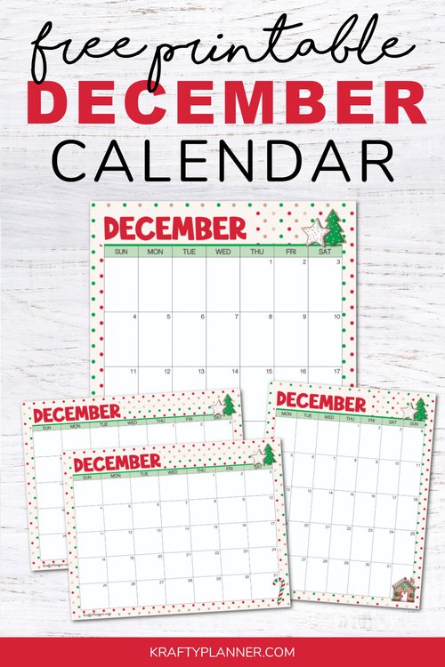Free Printable December 2022 Calendar — Krafty Planner
