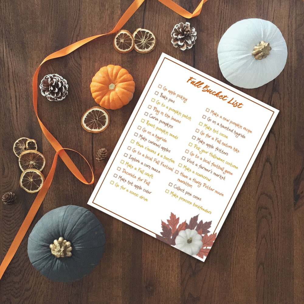 Fall Bucket List Printable