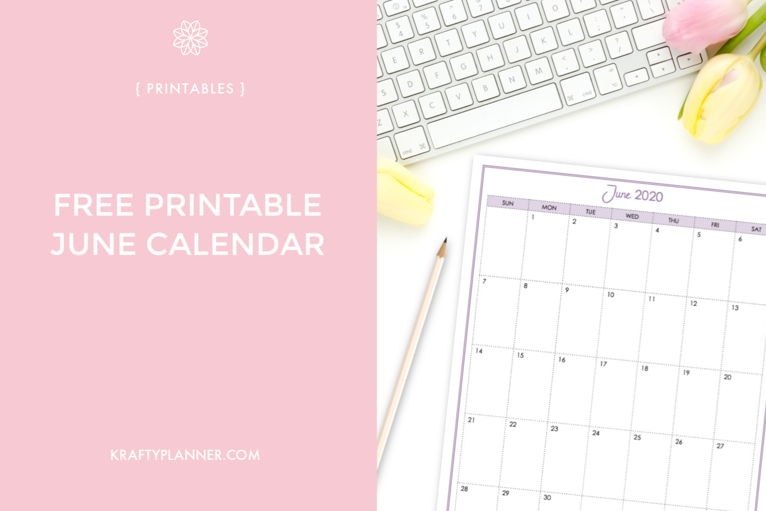 free printable june calendar krafty planner