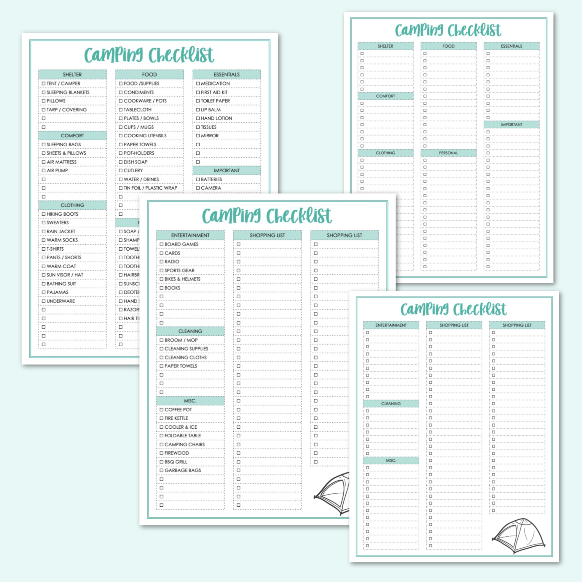 Printable Family Camping Planner and Journal