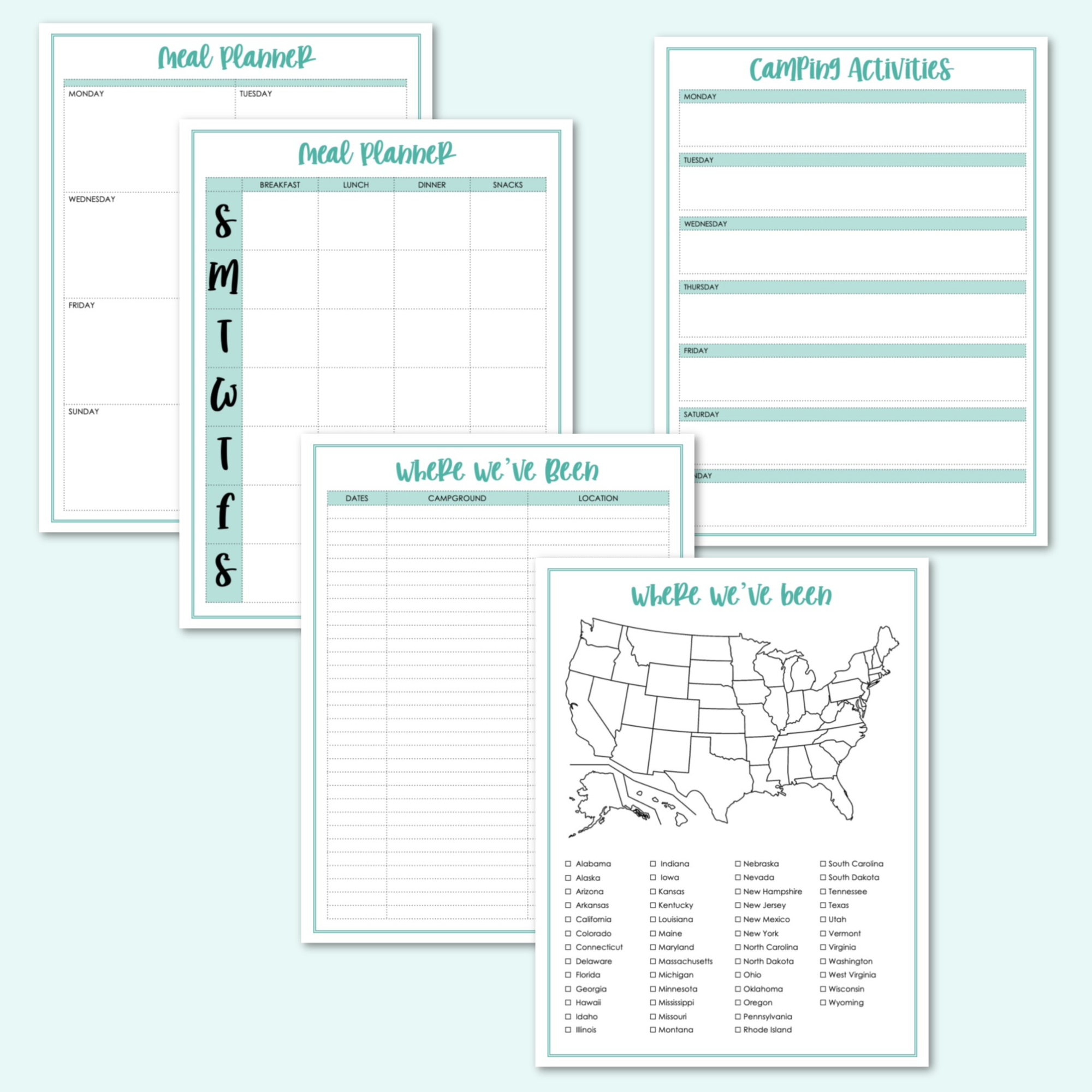 Printable Family Camping Planner and Journal