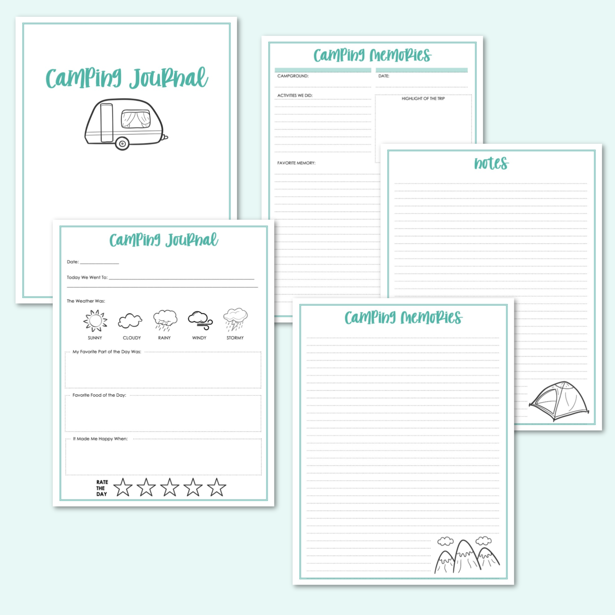 Printable Family Camping Planner and Journal