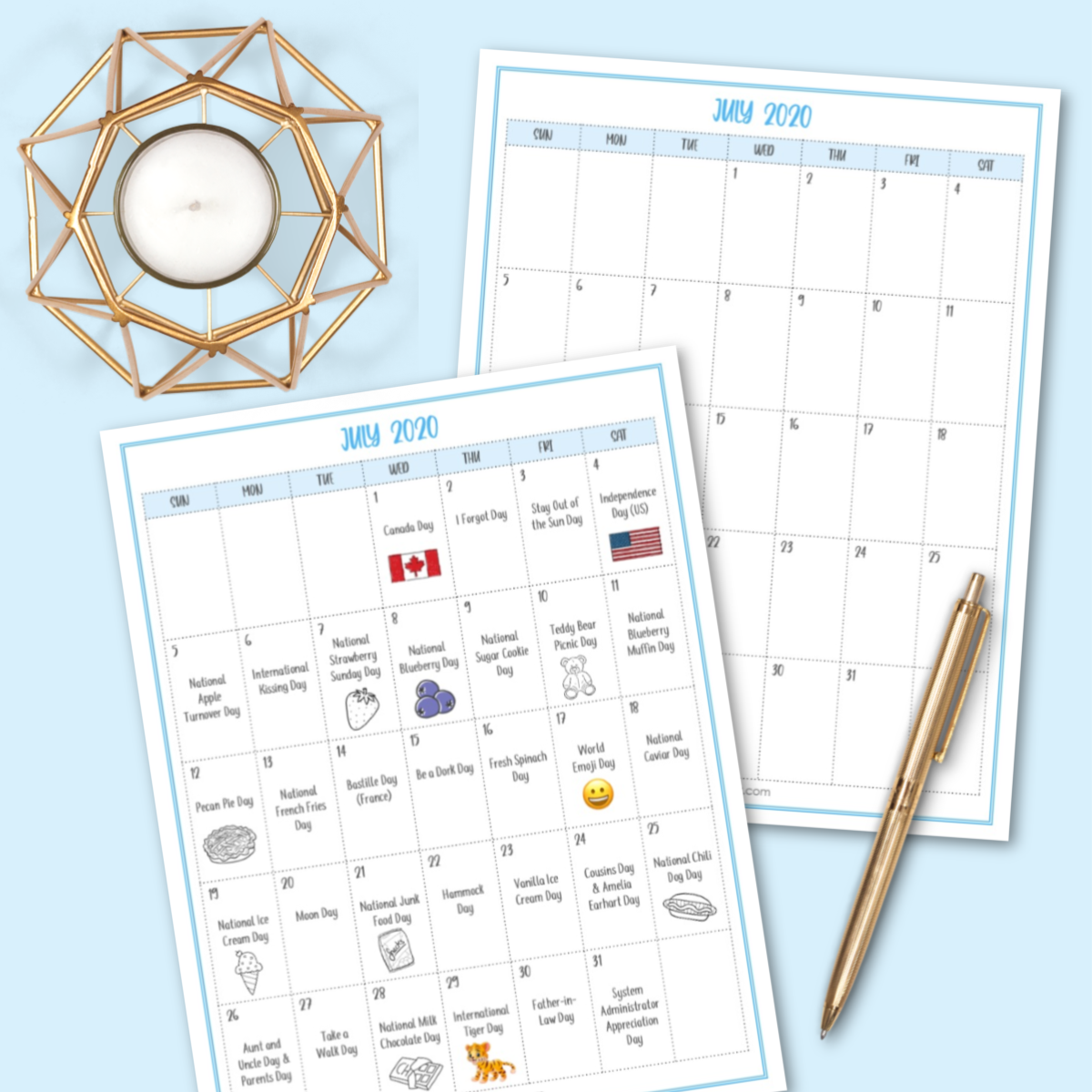 Free Printable July Calendar {Editable PDF} — Krafty Planner