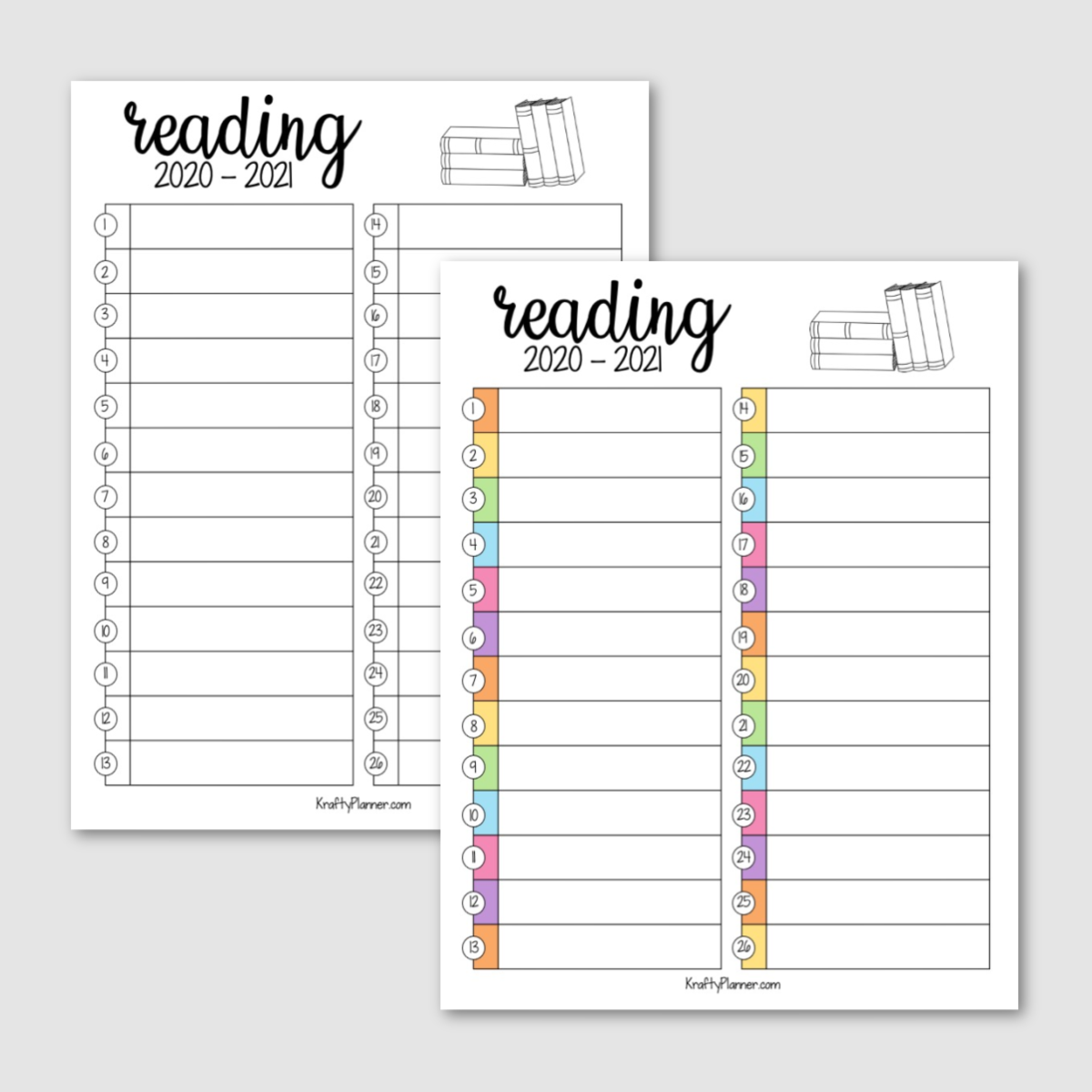 Printable Reading Log for your planner and bullet journal — Krafty Planner