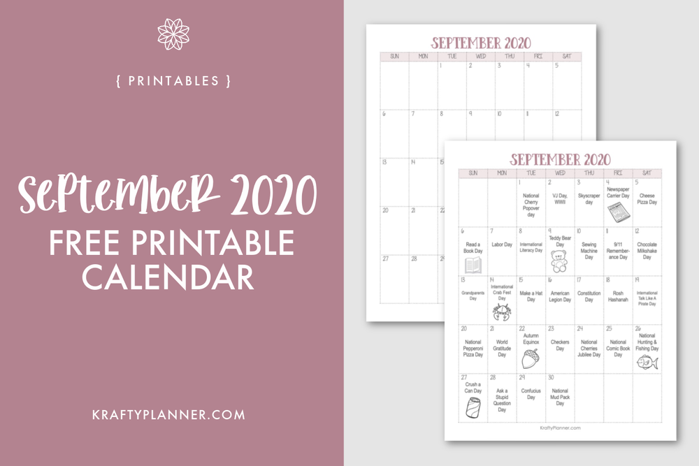 free printable september calendar editable pdf krafty planner