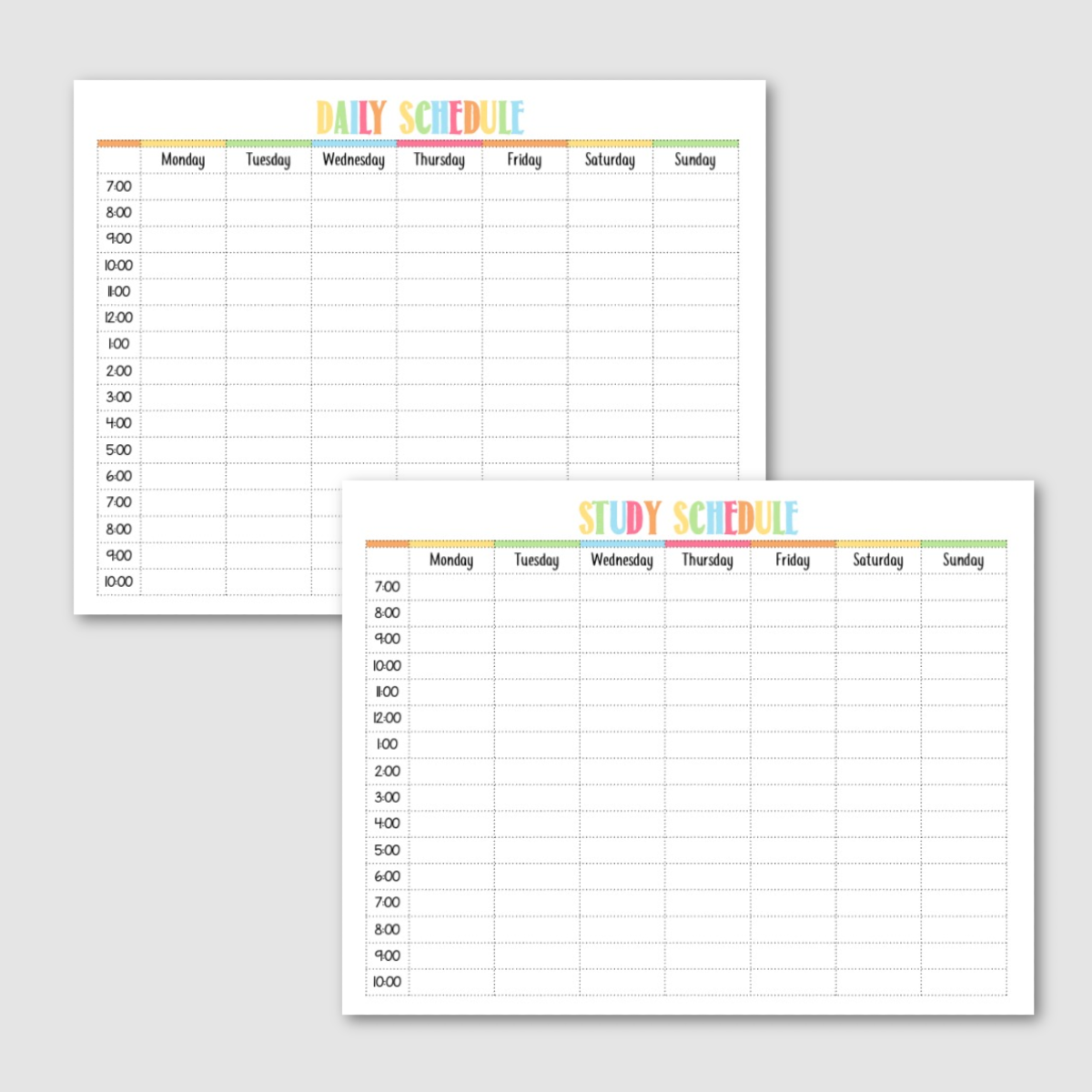 Free Printable Daily Schedule