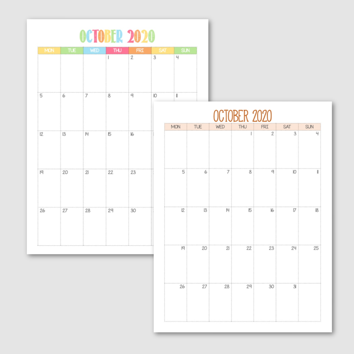Free Printable October Calendar Editable Pdf — Krafty Planner