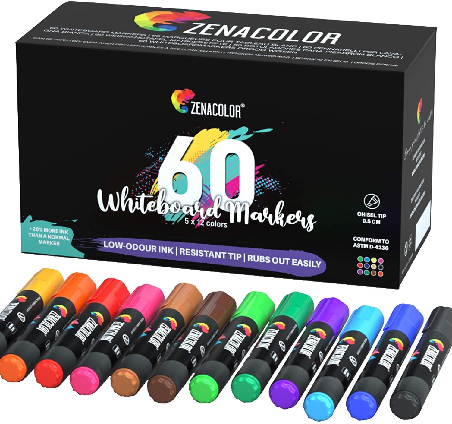 Box of 60 Dry Erase Markers for White Board