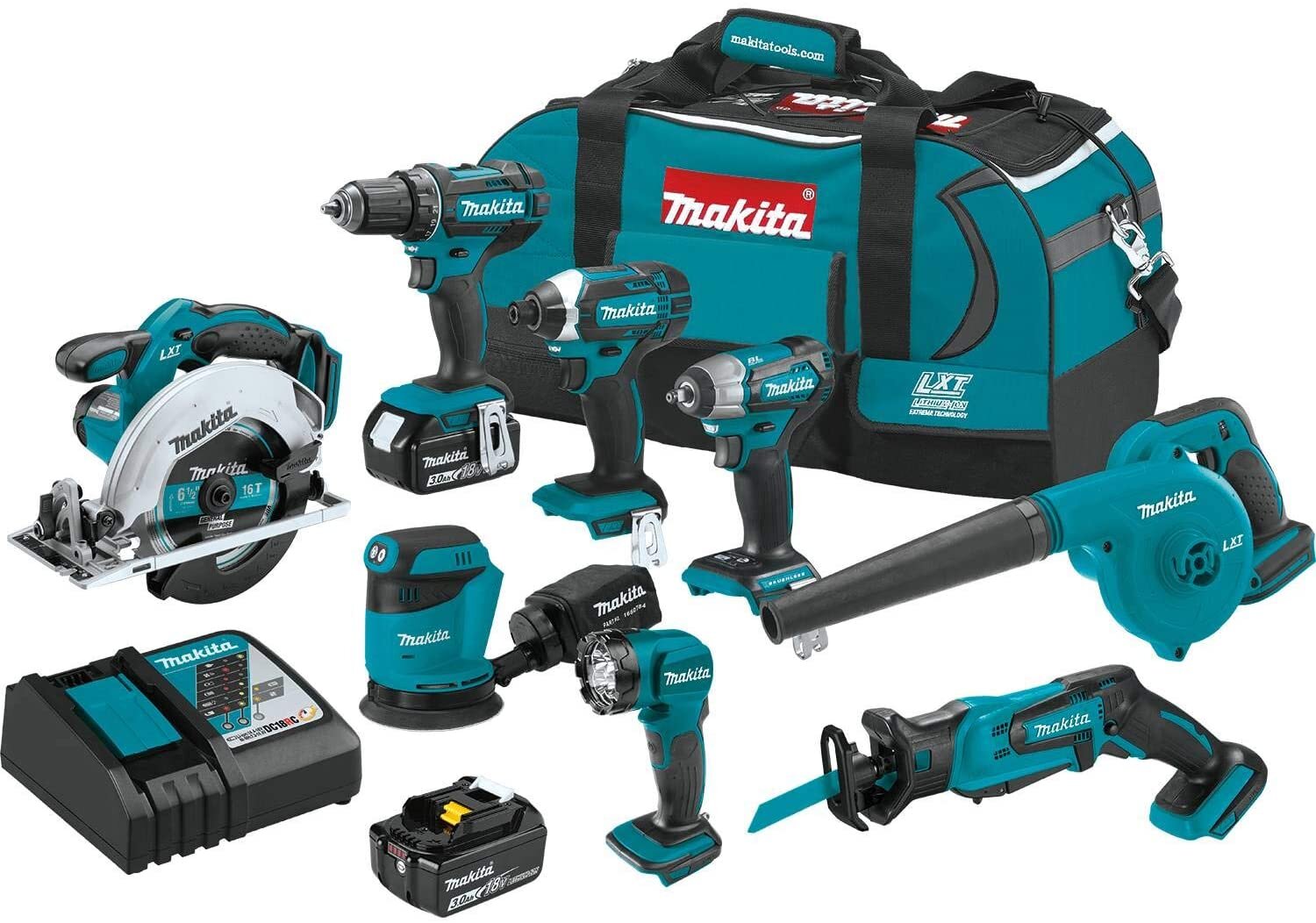 Makita XT801X1 18V LXT Lithium-Ion Cordless 8-Pc. Combo Kit (3.0Ah)