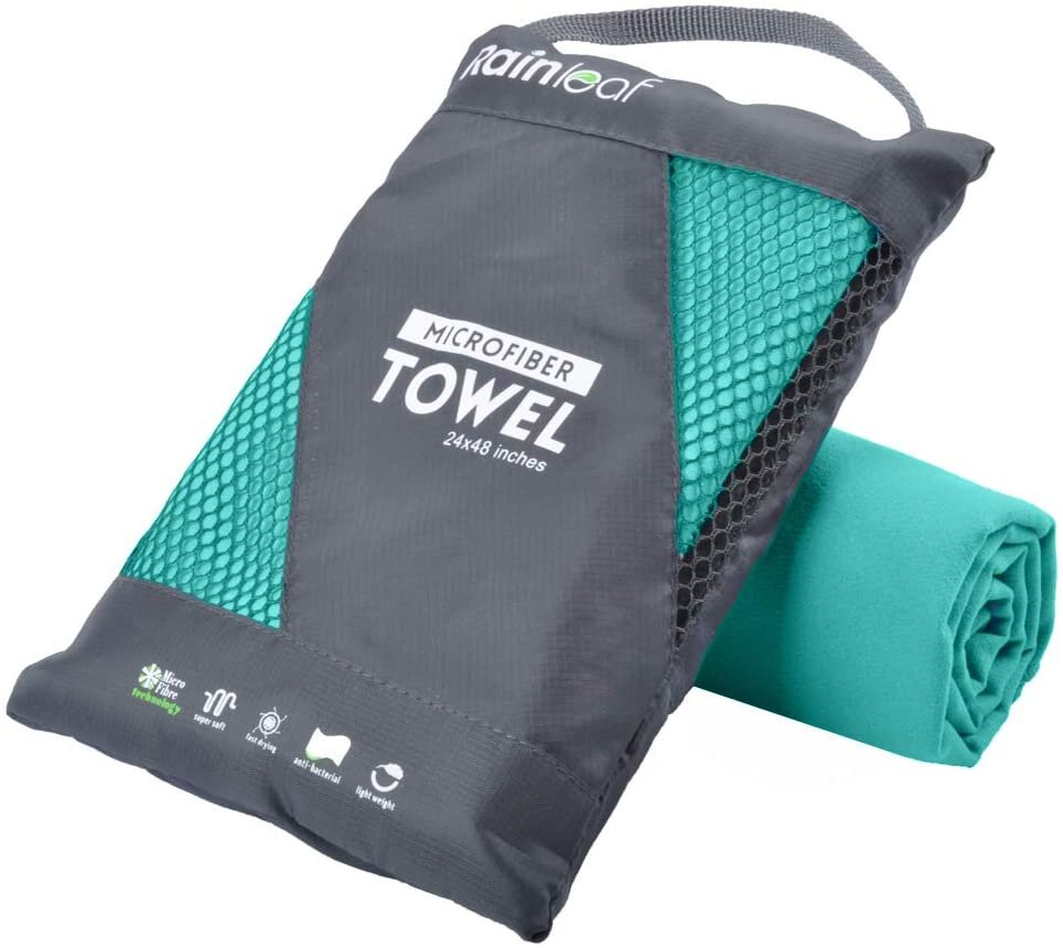 Rainleaf Microfiber Towel Perfect Travel &amp; Sports &amp;Beach Towel. Fast Drying - Super Absorbent - Ultra Compact. Suitable for Camping, Backpacking,Gym