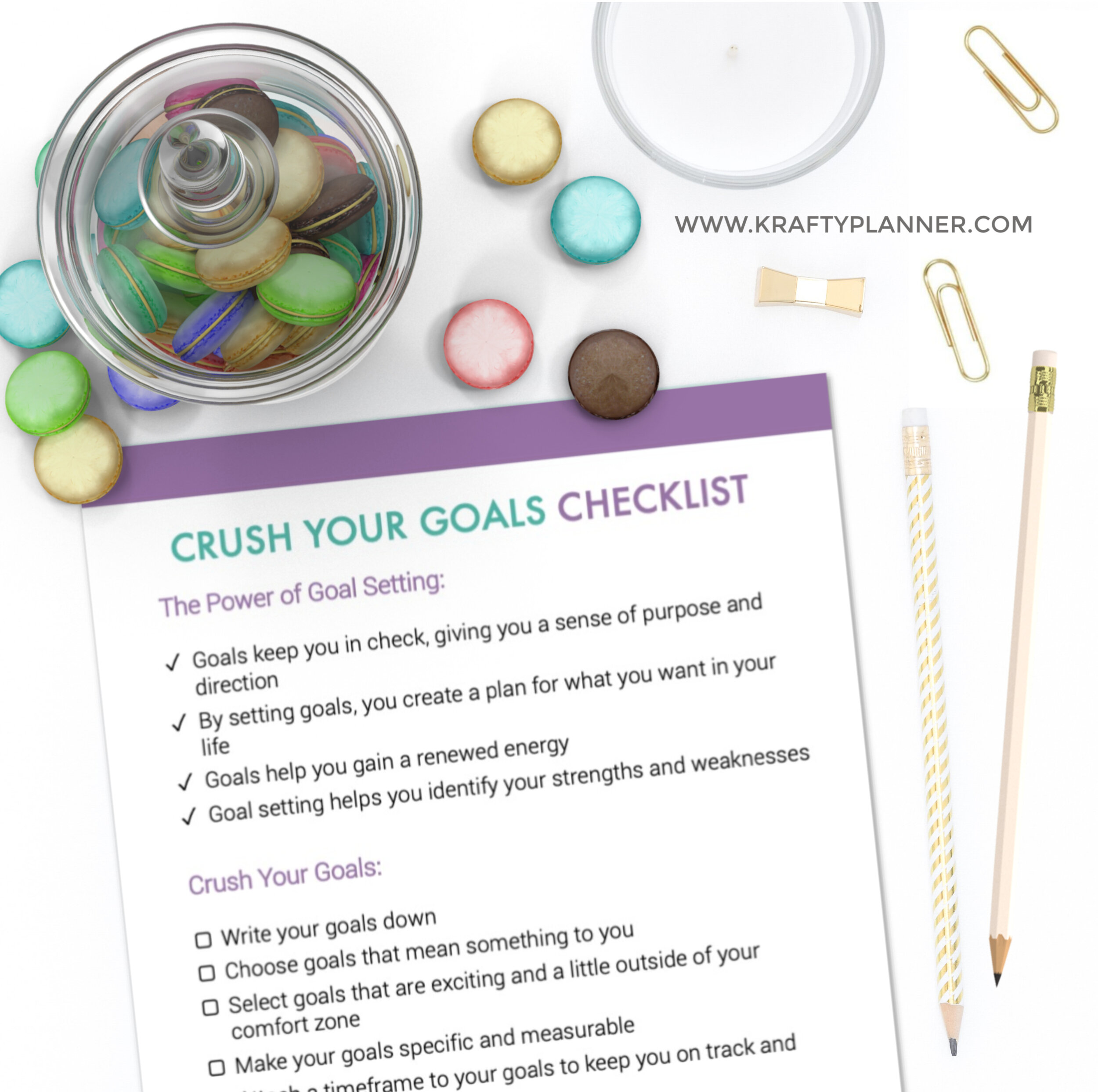 Crush Your Goals Free Printable Checklist