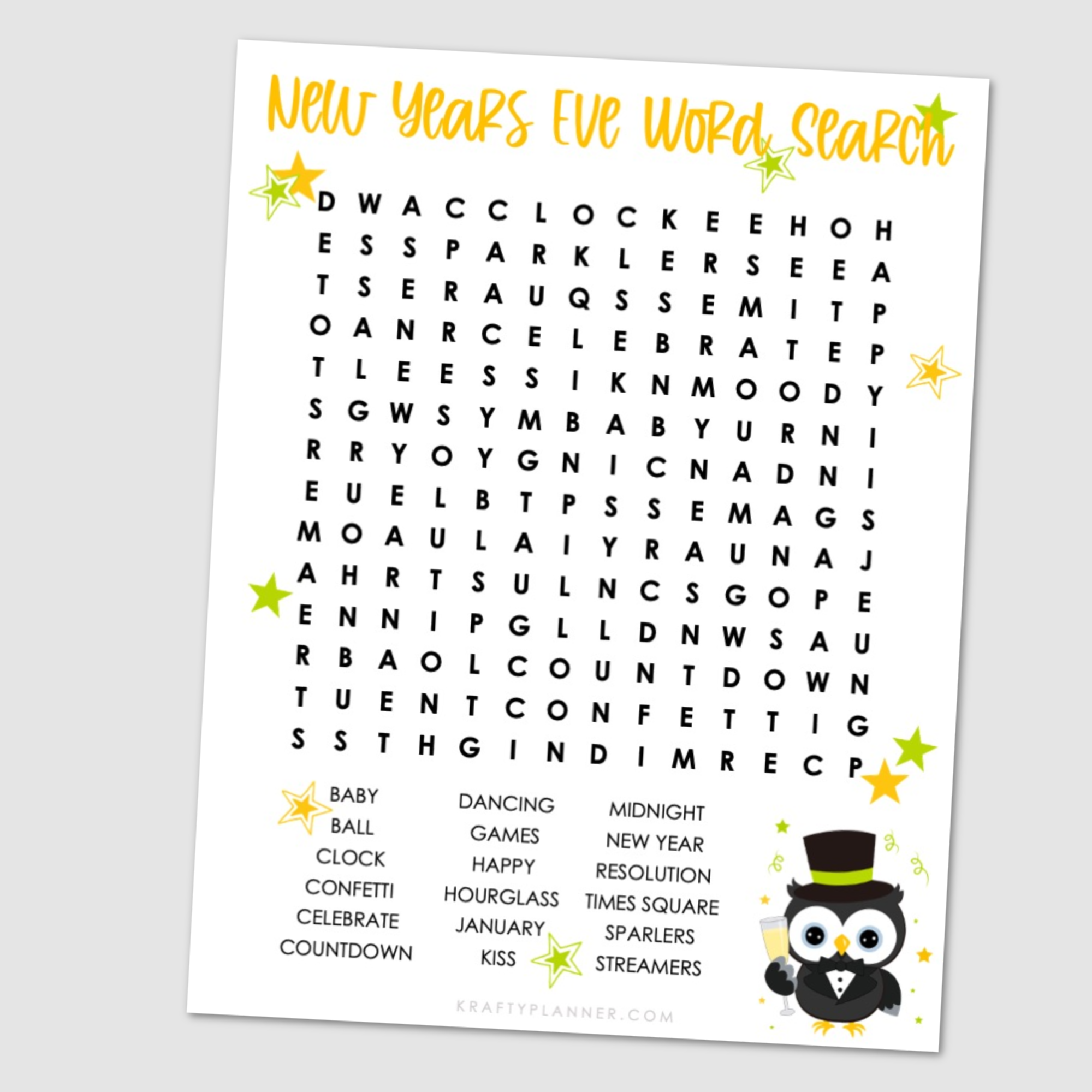 New Years Word Search 2023 Free Printable