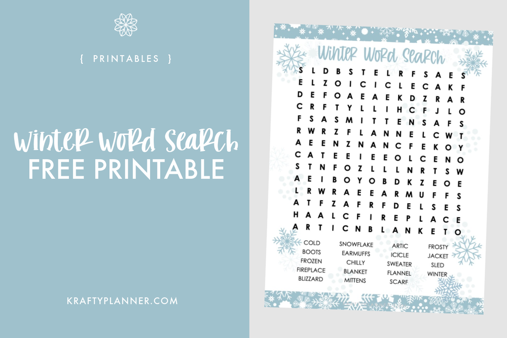 winter word search free printable krafty planner