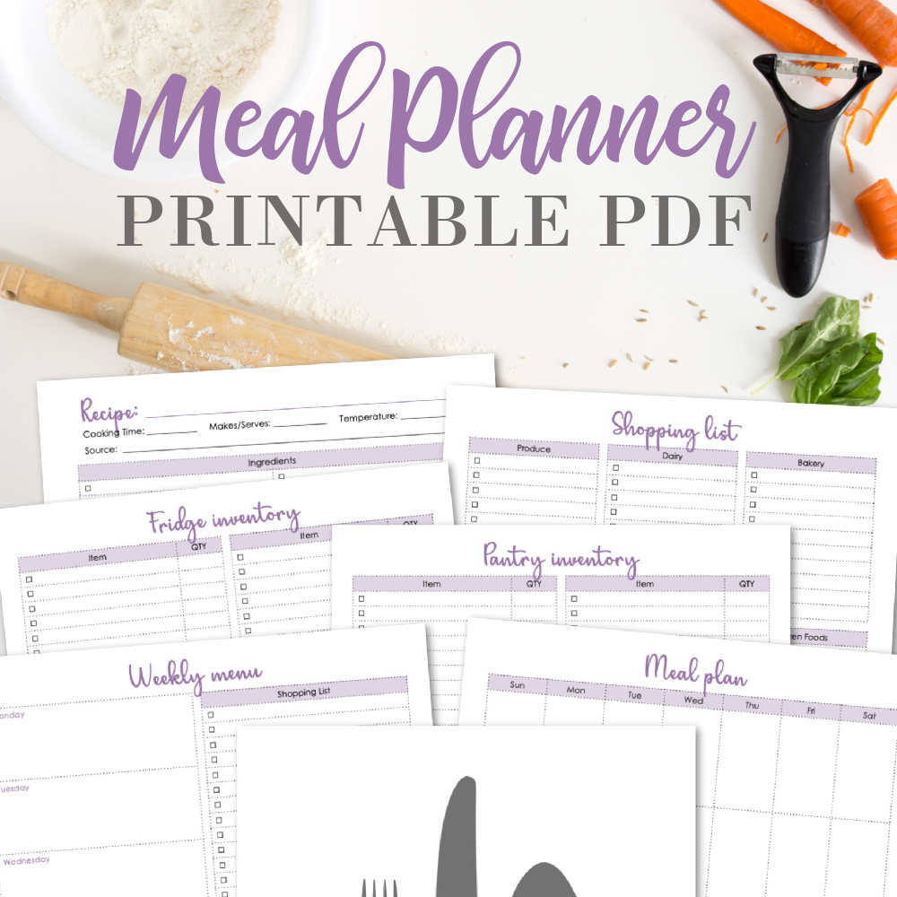 Meal Planner Printable PDF - Krafty Planner Shop