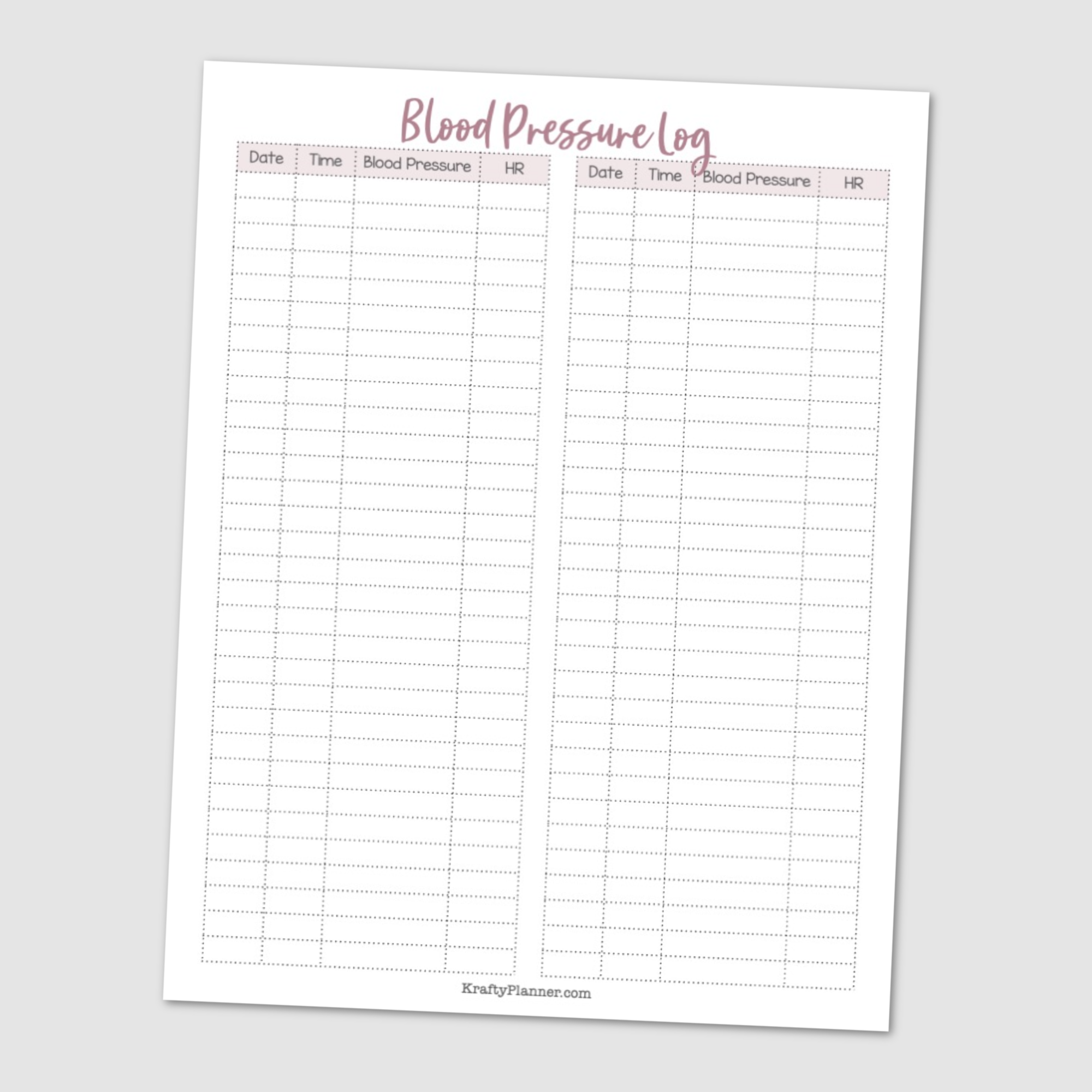 Blank Blood Pressure Chart Printableprintable Blank Space