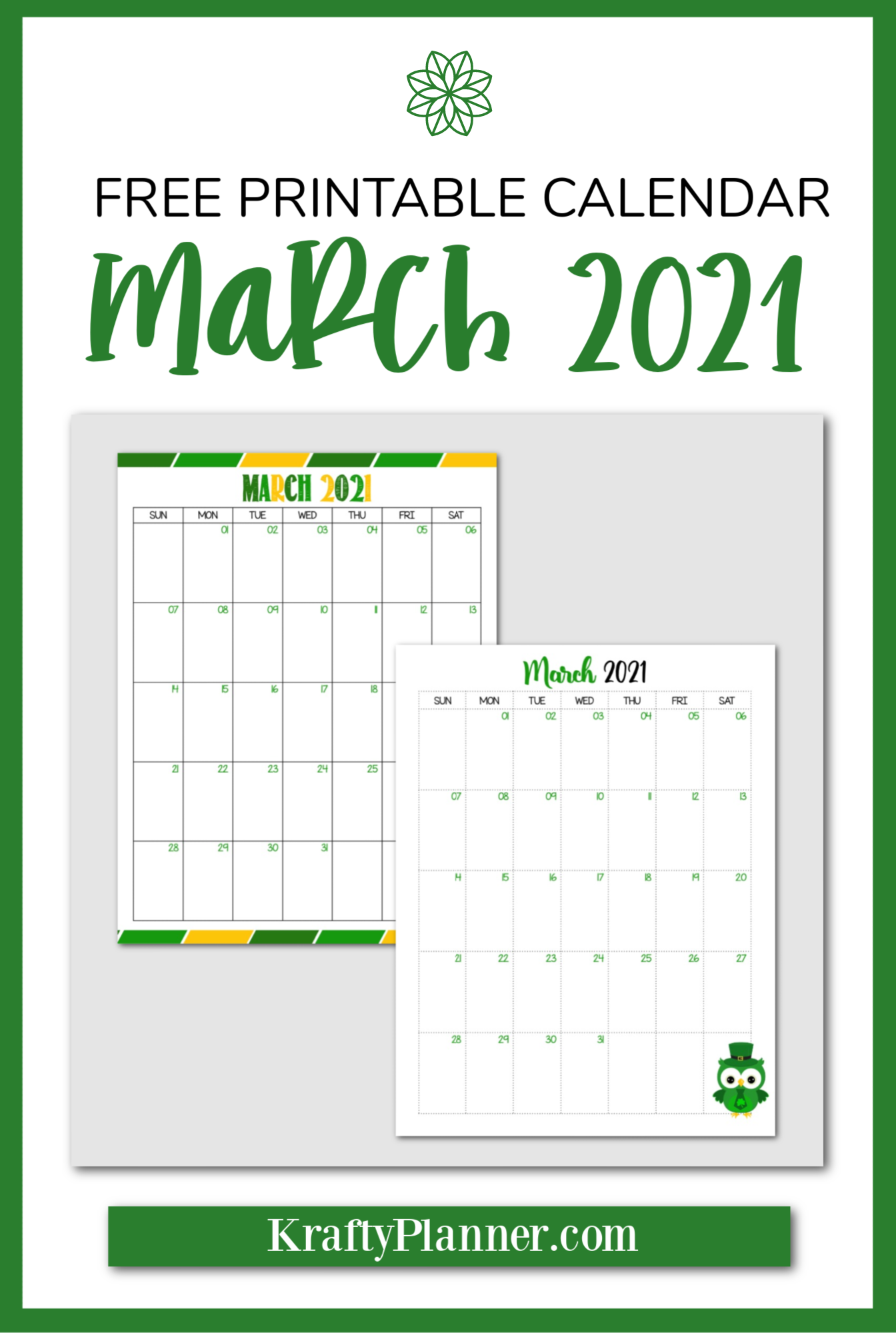 Free Printable March 2021 Calendar PIN 2.png