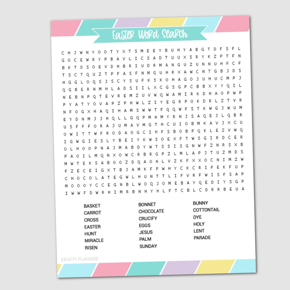 Easter Word Search {Free Printable} — Krafty Planner