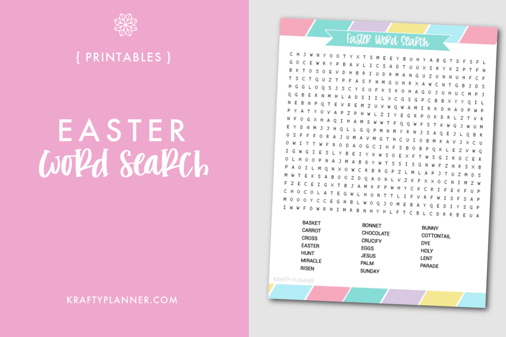 Easter Word Search {Free Printable} — Krafty Planner