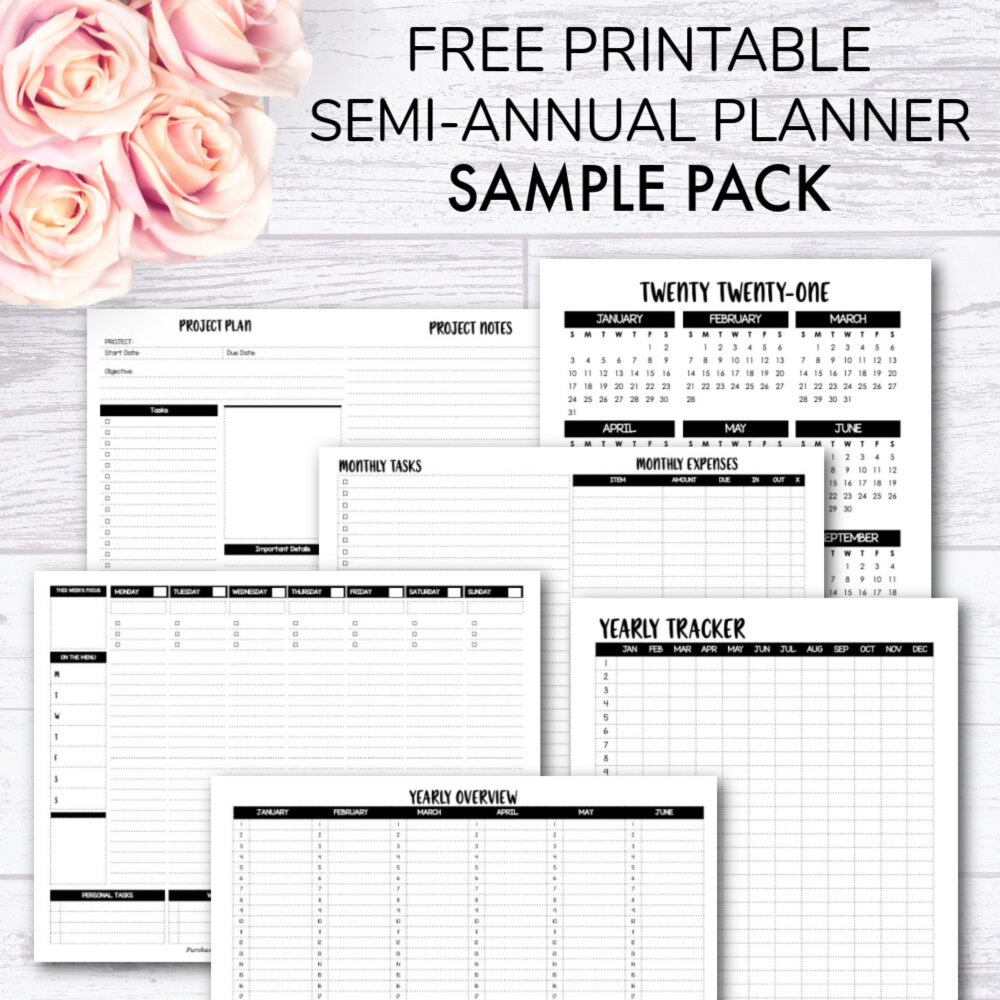 Free Printable Semi Annual Planner Sample Pack