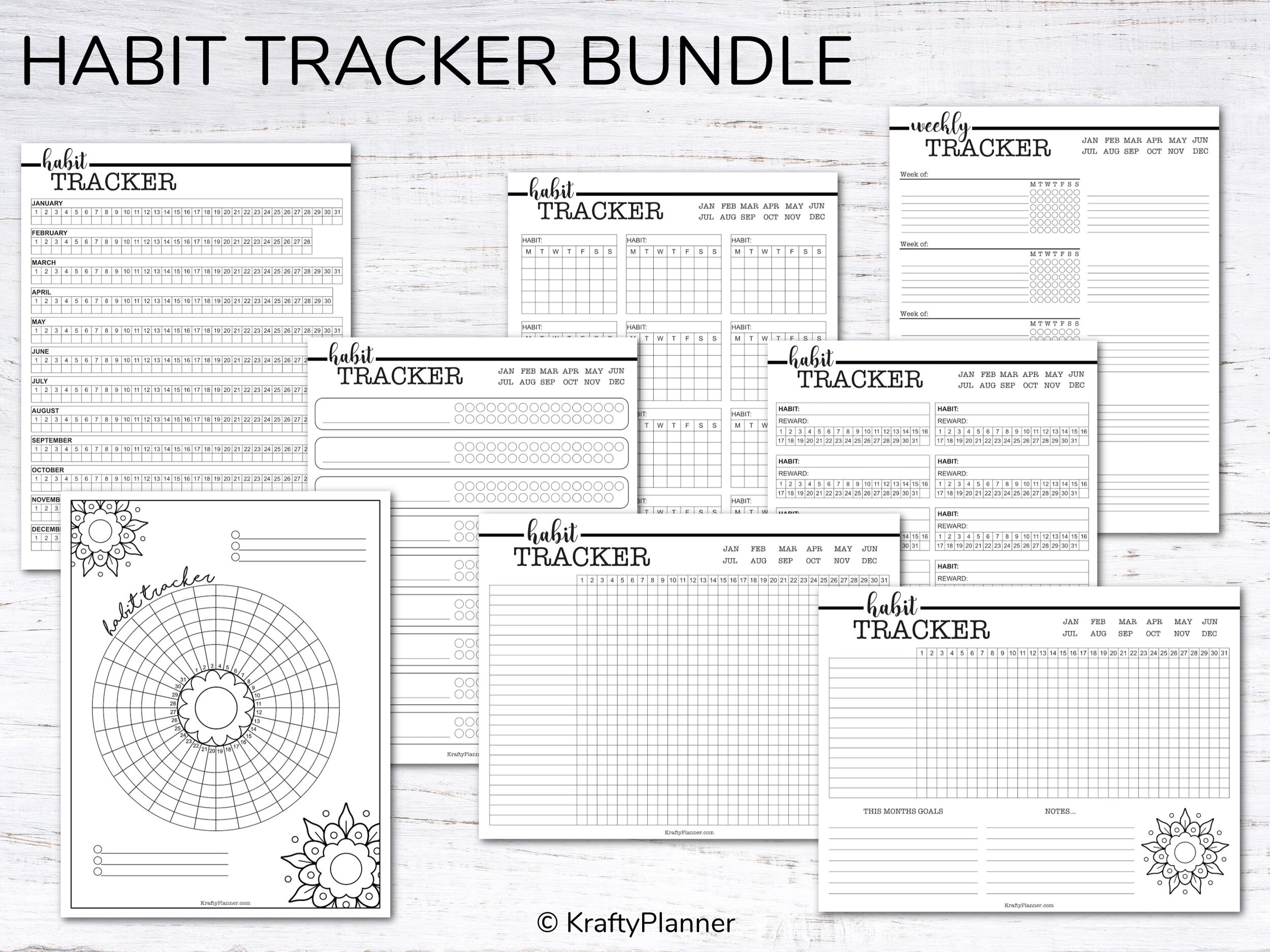 The Krafty Planner Habit Tracker Bundle