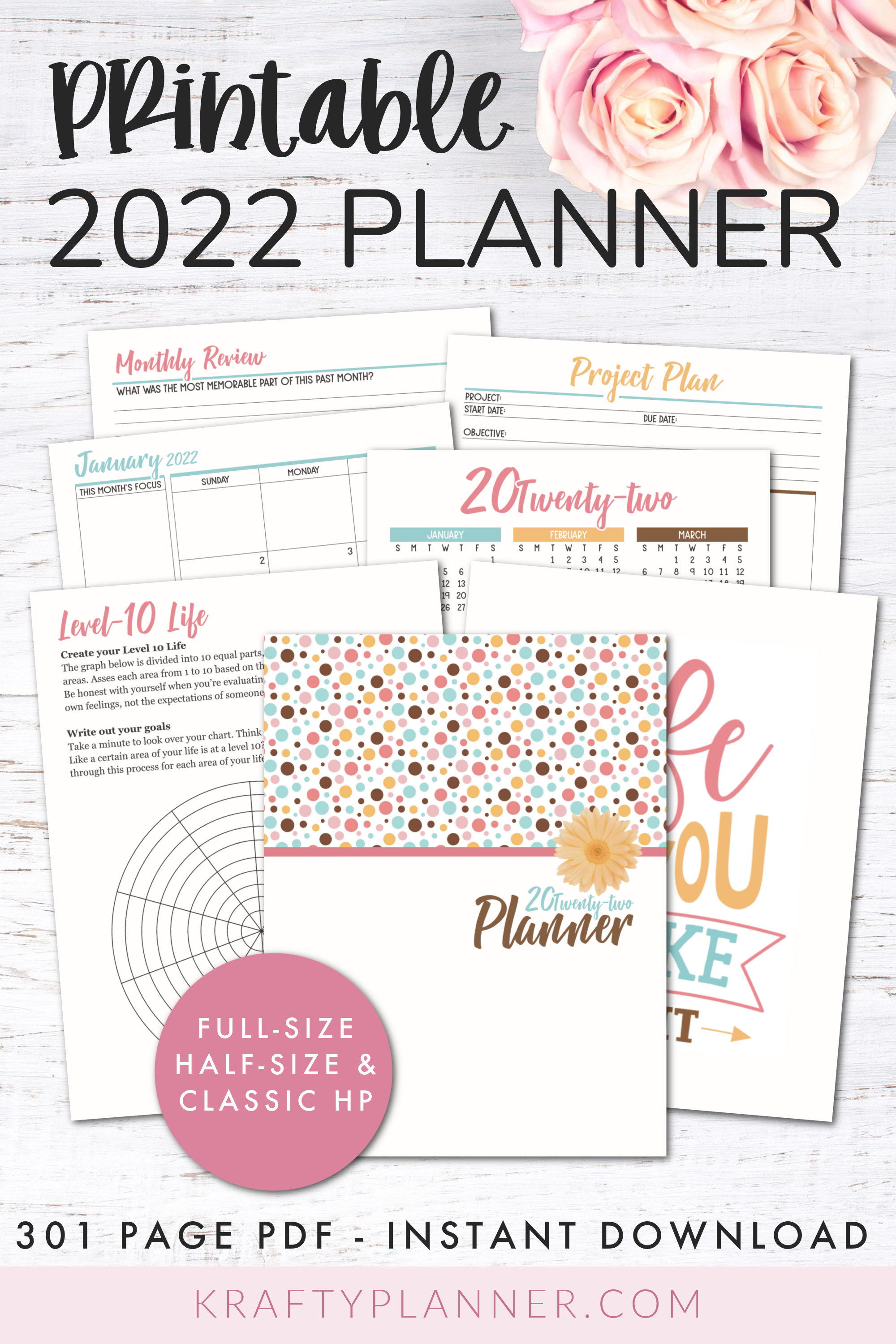 2022 Planner Color 301 pages