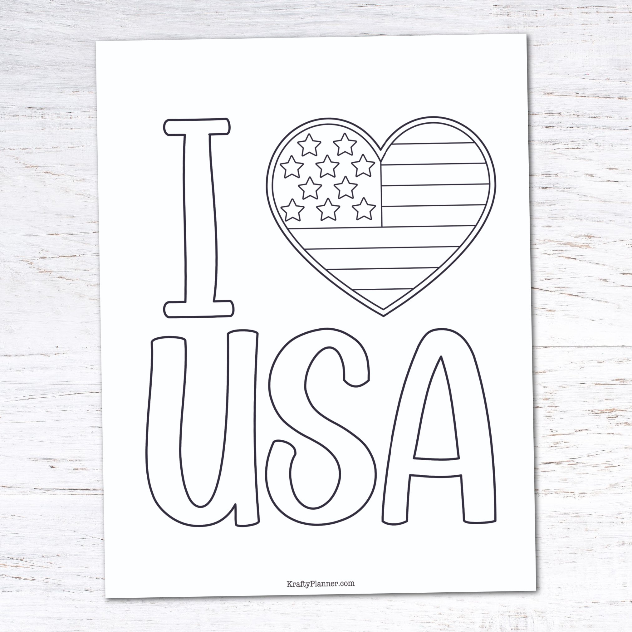 Free Printable 4th of July Coloring Pages - I Love USA.jpg