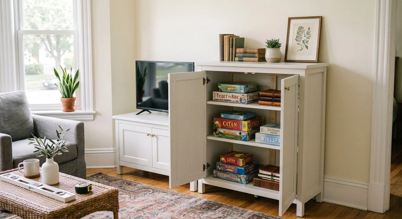How to Get a Custom Cabinet Look in a Small Living Room