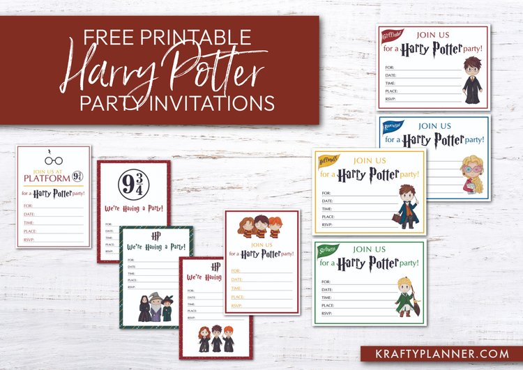 Free Printable Harry Potter Themed Party Invitations — Krafty Planner