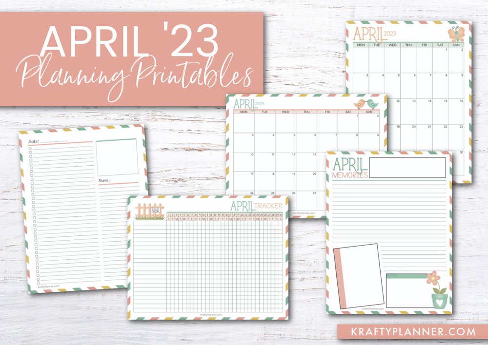 Free Printable April 2023 Planning Pages