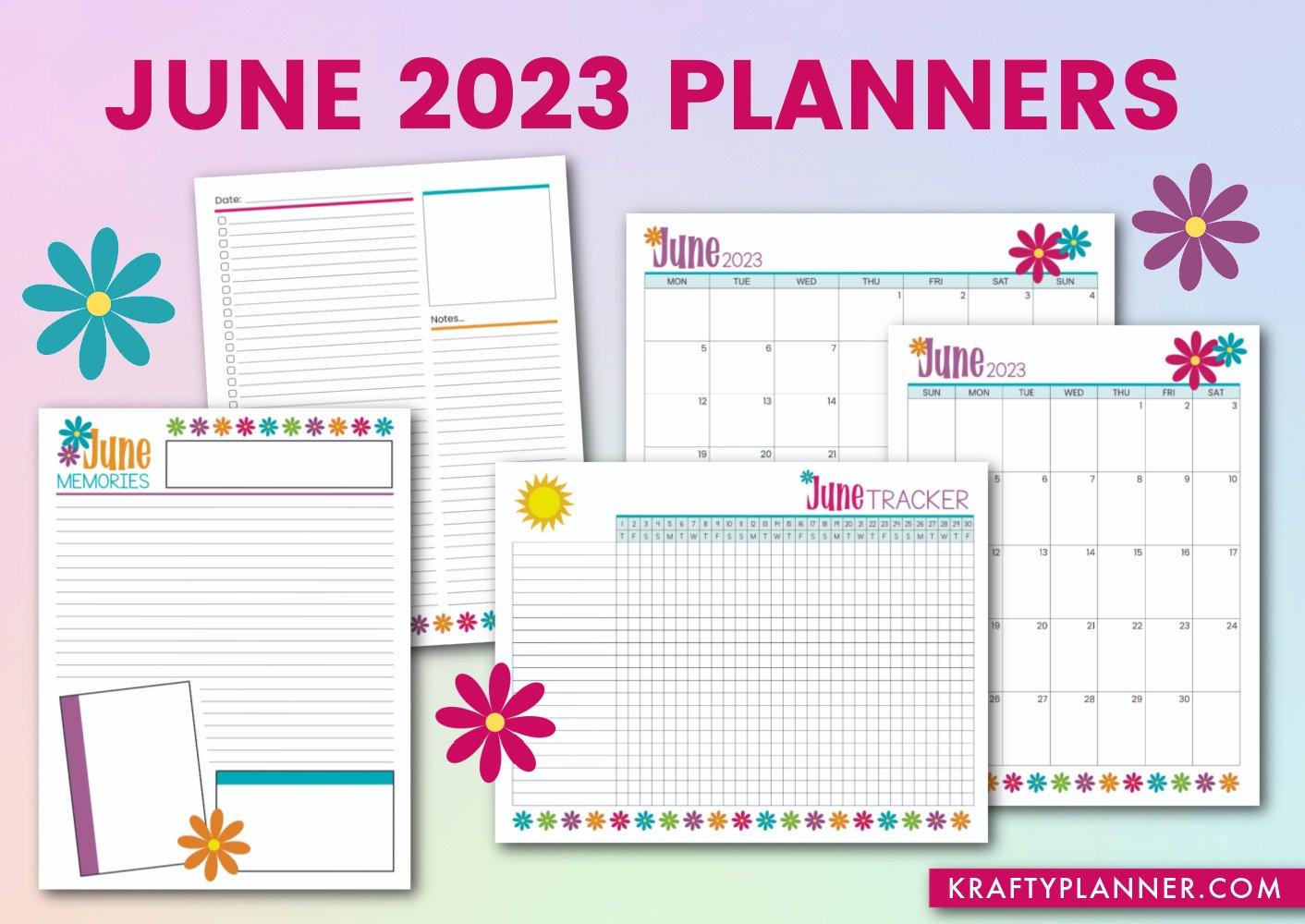 Free Printable June 2023 Planning Pages
