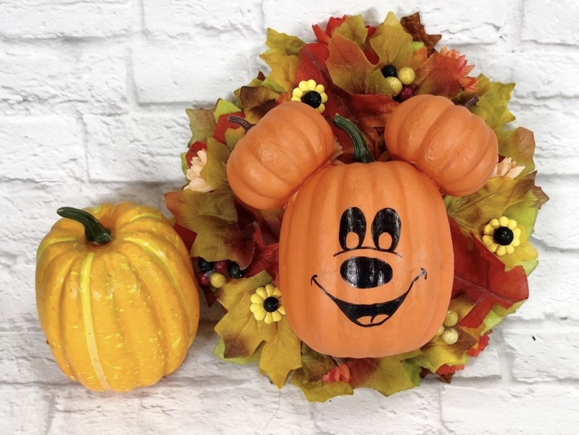 Mickey Inspired Pumpkin Wreath Dollar Tree DIY.png