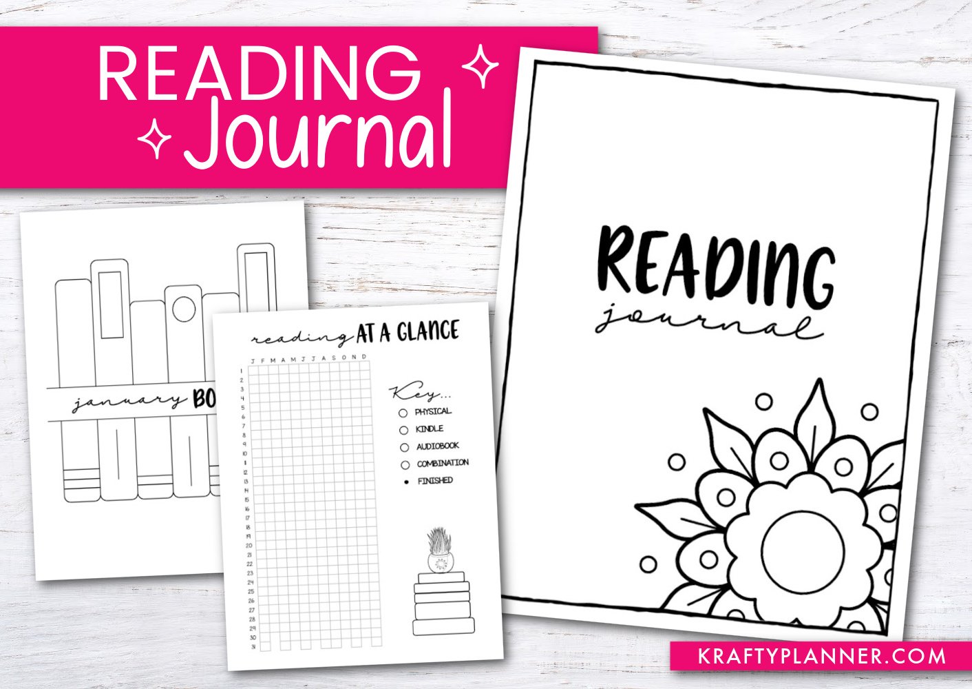 Printable Reading Journal {145 Pages}