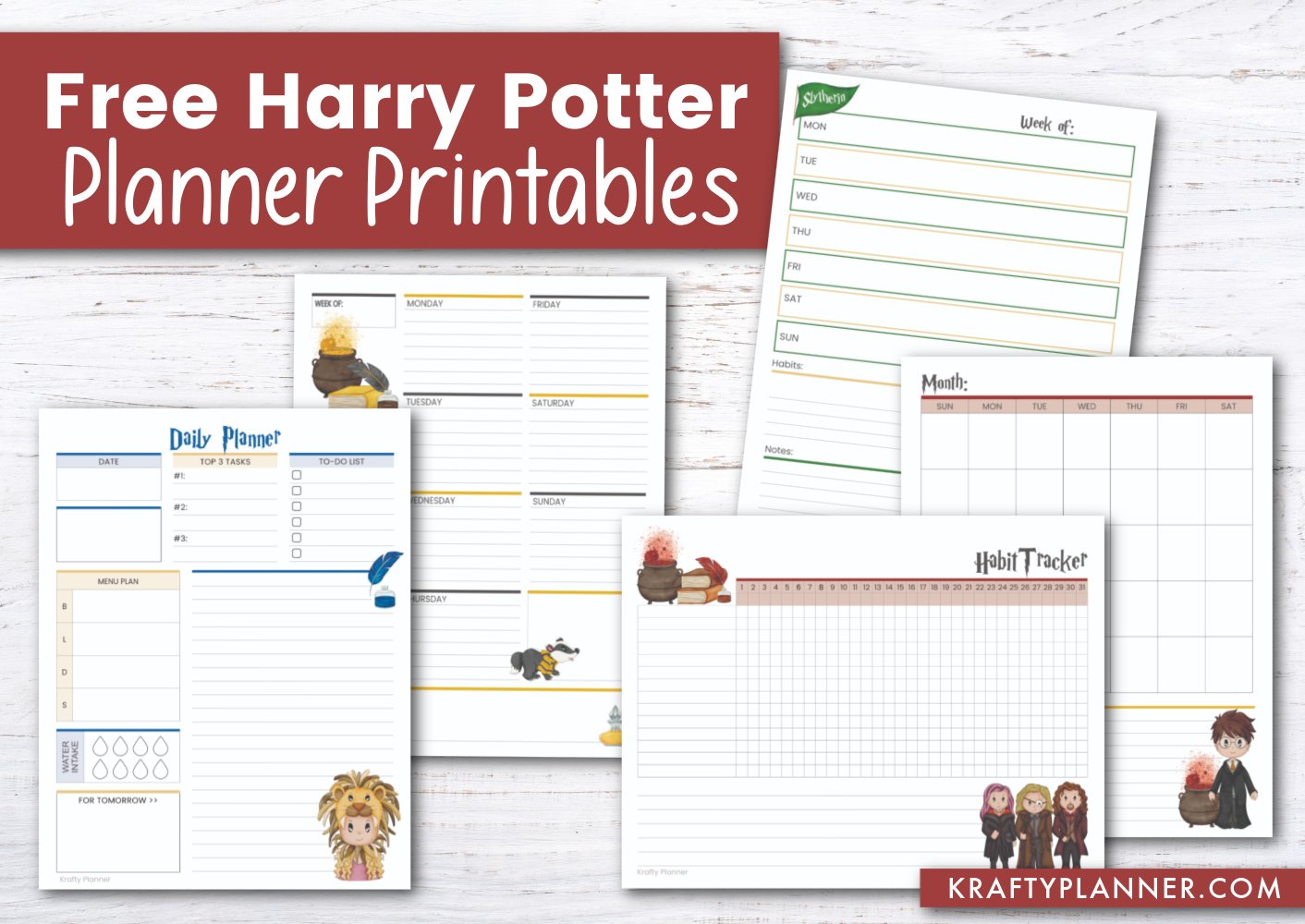 Free Printable Harry Potter Planning Pages
